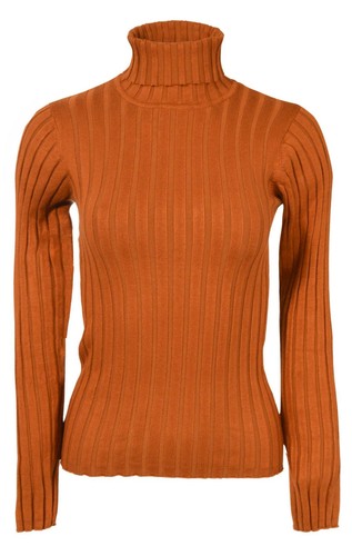 Zara Womens Brown Rust Tan Ribbed Polo 