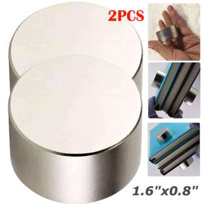 2PCS 1.6''x 0.8'' Powerful Neodymium Rare Earth Large Cylinder Magnet N52 Round US