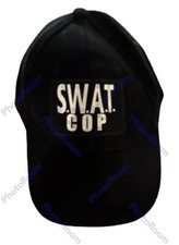  Boy's Adjustable SWAT COP Costume Hat Cap Black