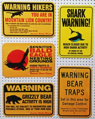 Wildlife Regulatory Sign, log cabin, mancave, heavy aluminum 