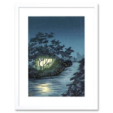 Cultural Nature Firefly Japan Kobayashi Kiyochika Framed Wall Art Print