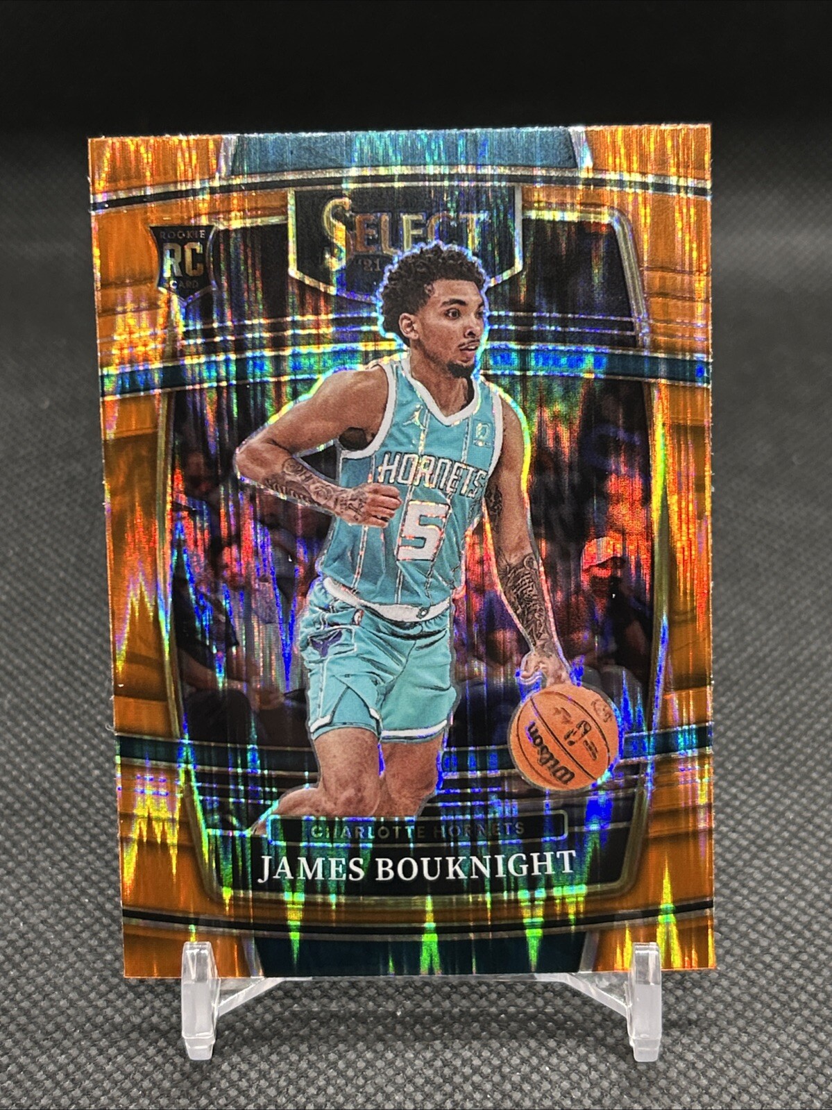 2021-22 Panini Select - Concourse Orange Flash Prizm #37 James Bouknight (RC)