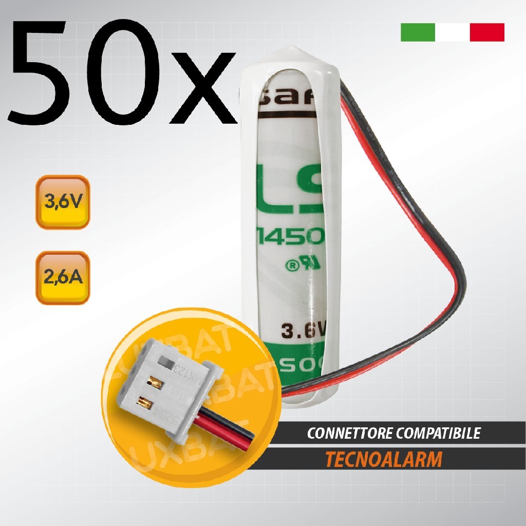 30pz TECNOALARM SAFT LS14500 3.6V 2.6Ah Batteria Al Litio Compatibile TECNOALARM - Foto 4