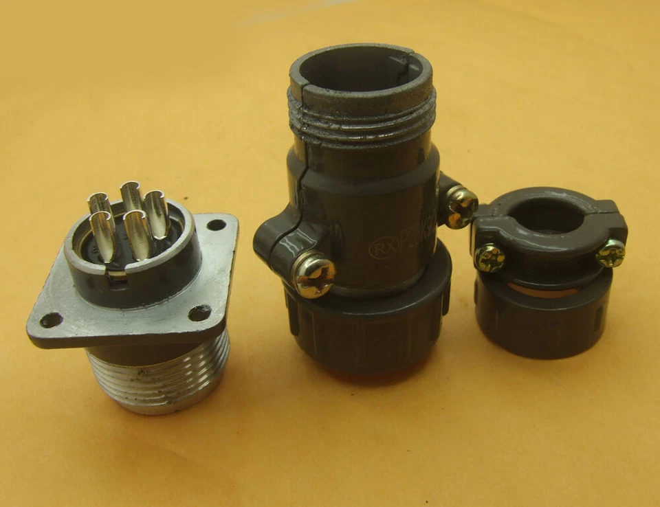 1 set metal P20K9Q Contacts 5-Pin Aviation Plug Connector M20 Panel Mount Flange - Image 4 of 4