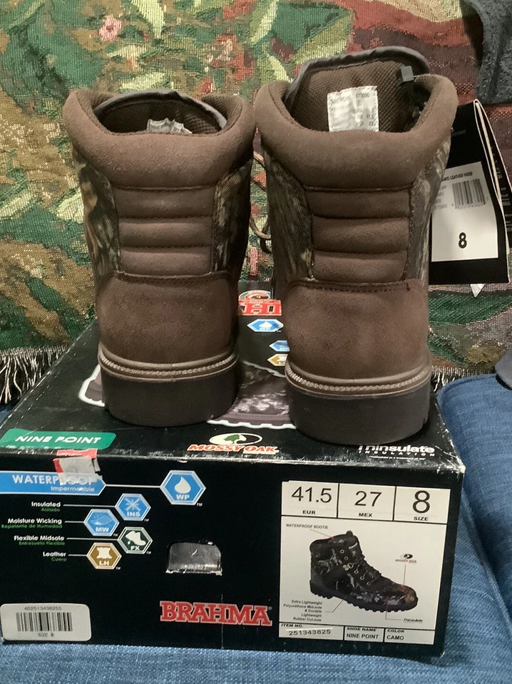 Brahma nine point II camo boots thinsulate insulation size 8 Hunting Weather - Image 4 of 4