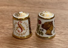 Royal Crown Derby Set Of Two Thimbles 
