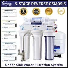 iSpring Under Sink 5-Stage Reverse Osmosis RO Water Filter System US Made Filter