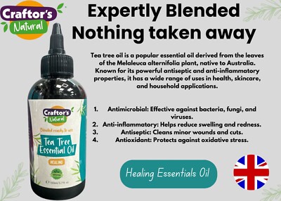 Craftor's 100 % natürliches ätherisches Teebaum-Heilöl 150 ml UK schnelle Lieferung