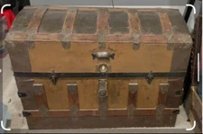 Quality Antique Vintage 1890's Mendel Drucker High End Wood Steamer Trunk NICE