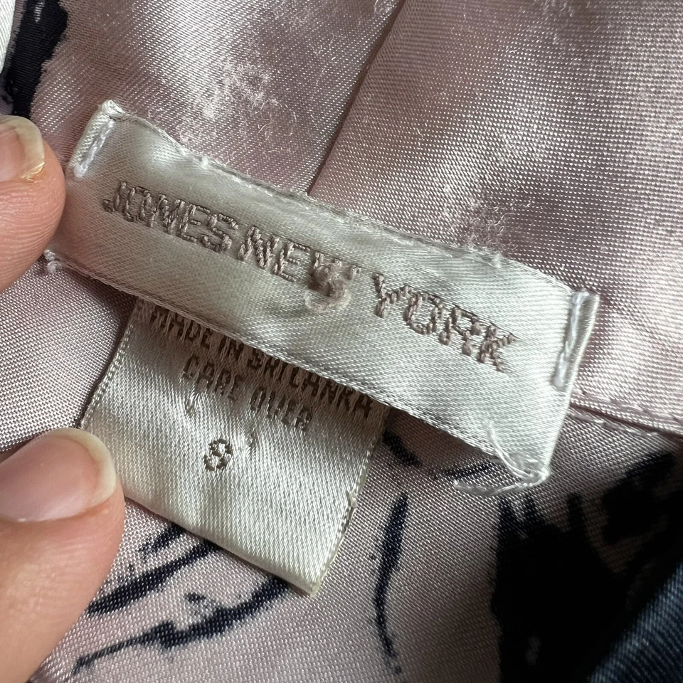 Camisón vintage Jones New York talla S ~ túnica satinada asiática floral rosa pálido RARO Foto 2 de 4