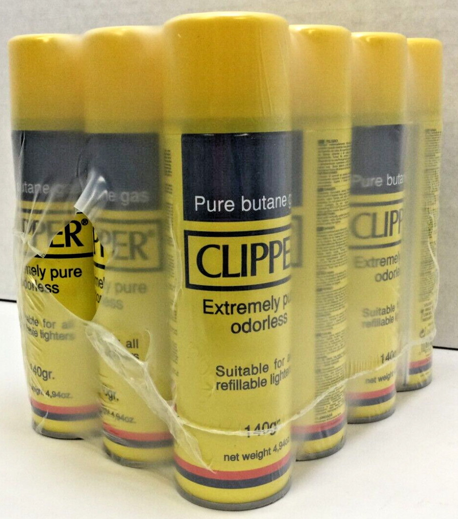 12 Can CLIPPER Pure Butane Gas Fuel Lighter Refill 4.94 OZ Cartridge