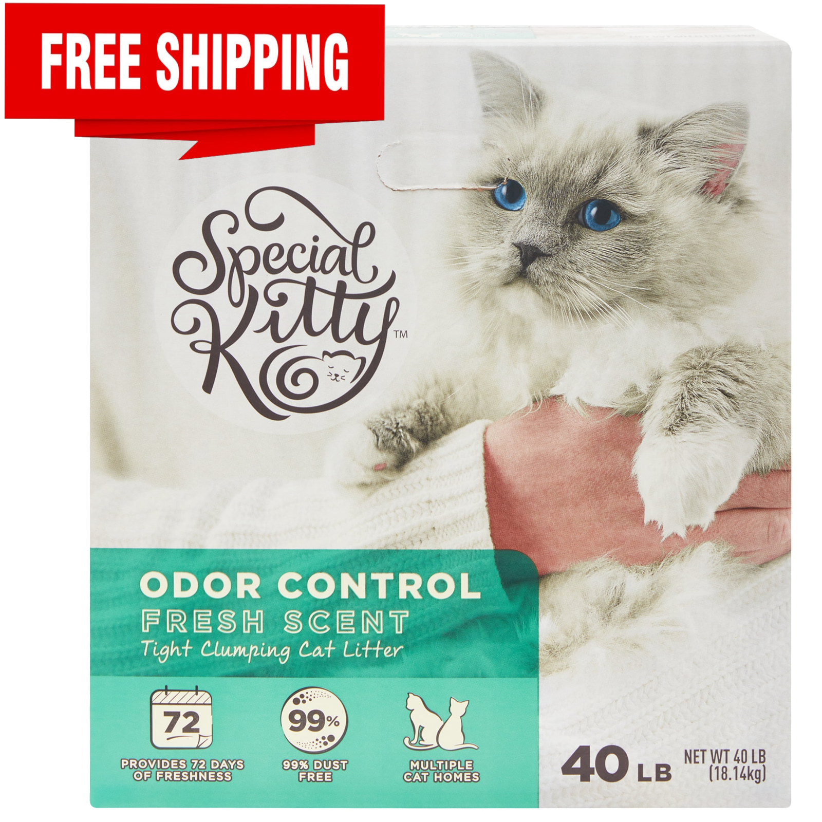 Special Kitty Odor Control Tight Clumping Cat Litter, Fresh Scent, 40 lb