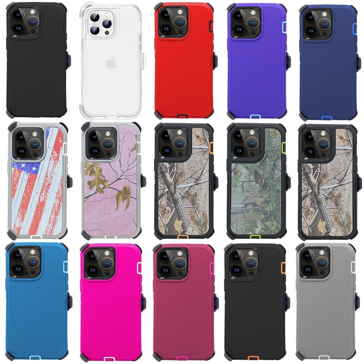 For iPhone 17 / 16 /15/14/13/Pro Max/ Case With Belt Clip Fits