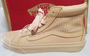 peach leather vans