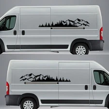 Tree Mountain Forest Decal Car Side Body Decor Sticker 2Pcs Fit For RV Trailer