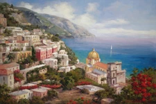 Lake Como View by J. Price Canvas Giclee Print