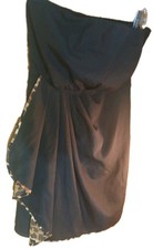 Express Black Strapless Mini Dress With Leopard Print Size 0 Assymetric