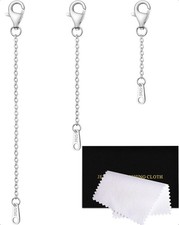 Sterling Silver Necklace Extenders for Women Silver Chain Extension Bracelet Ext
