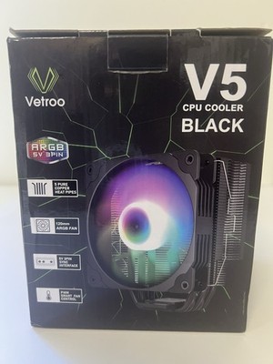 Vetroo V5 Black Tower CPU Cooler 120mm ARGB Hydraulic Bearing VT-CPU-V5-BK