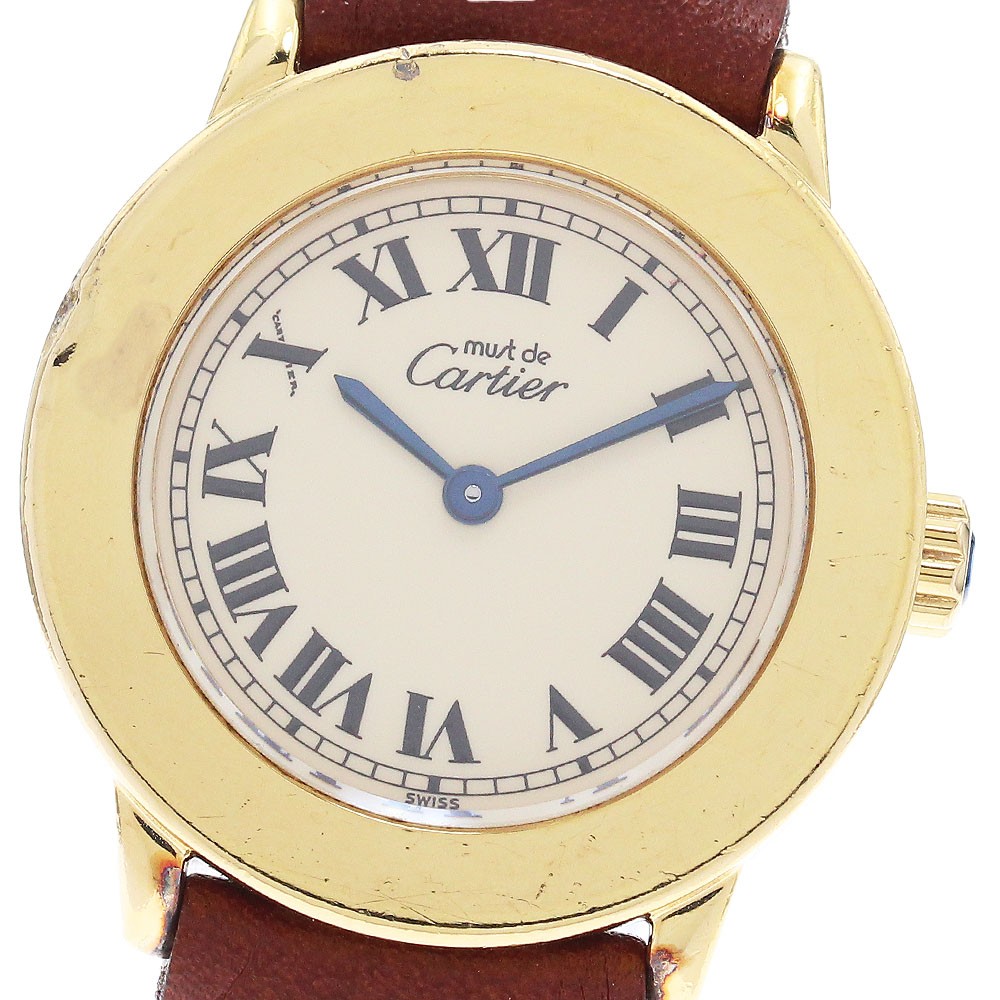 CARTIER Must Rondo SM W1008743 beige Dial Quartz Ladies Watch_894297