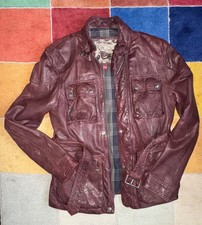 Joe browns mens real leather biker jacket,small,ox blood/burgundy colour.Great.
