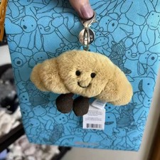 Cute Croissant Plush Bag Charm Keychain Soft Collectible Gift NWT USA