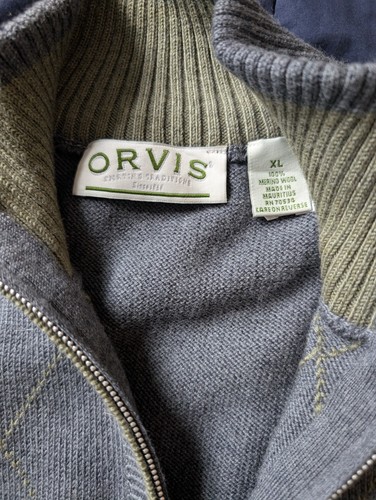 ORVIS Men's Merino Wool 1/4 Zipper Long Sleeve Sweater - Size XL - Picture 4 of 5