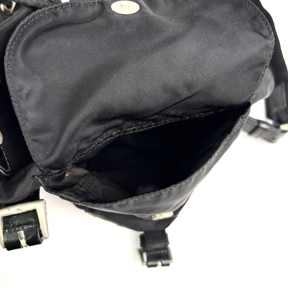 PRADA Backpack Triangle Logo Drawstring Nylon Lea… - image 19