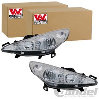 2X VAN Wezel H7/H1 Scheinwerfer SET Links+Rechts Passend FüR Peugeot 207