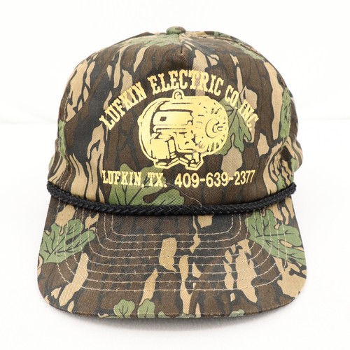 VTG Cobra Caps Lufkin Electric Co Camo Snapback Rope Hat Lufkin TX