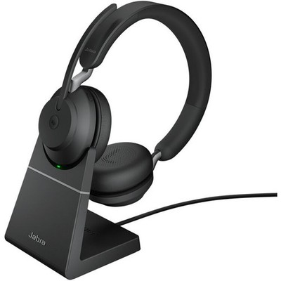 Jabra Evolve2 65 Wireless On-Ear Bluetooth Headphones Black DeckStand Evolve