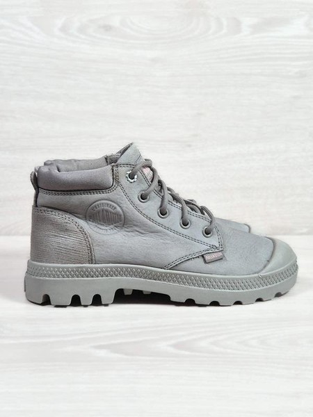 Women Palladium Boots Grey Leather 35.5