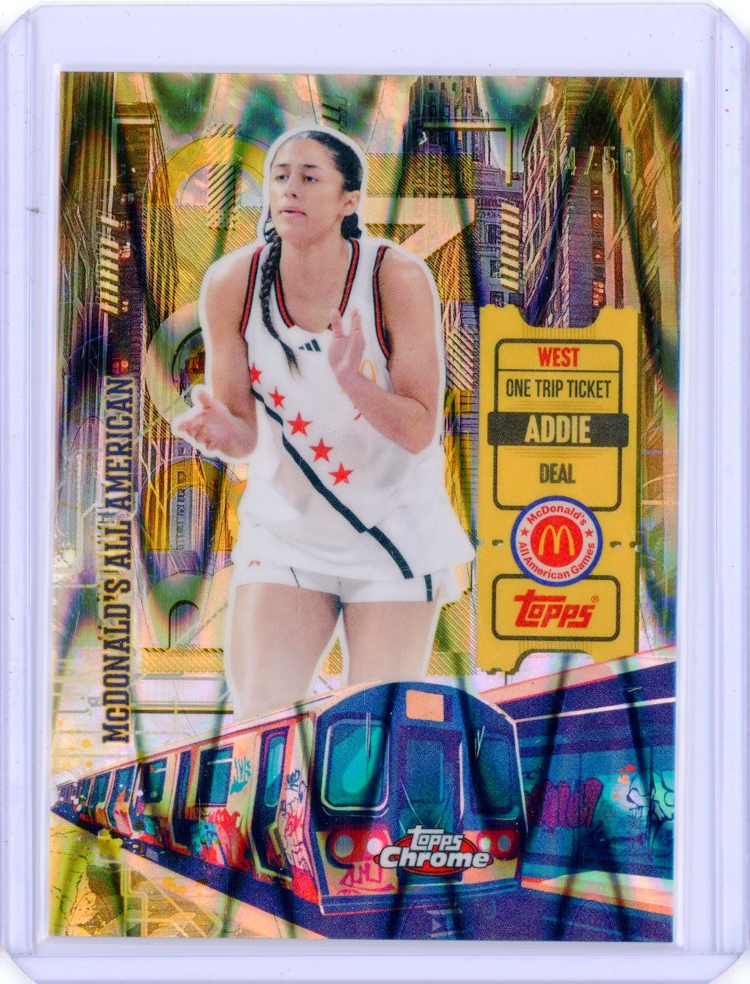 2025 Topps Chrome McDonald's ADDIE DEAL High Rises Gold Raywave Refractor 24/50