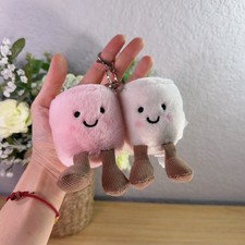Jelly Cat Amuseables Pair of Marshmallows Plush Keychain Bag Charm Kids Gift NWT