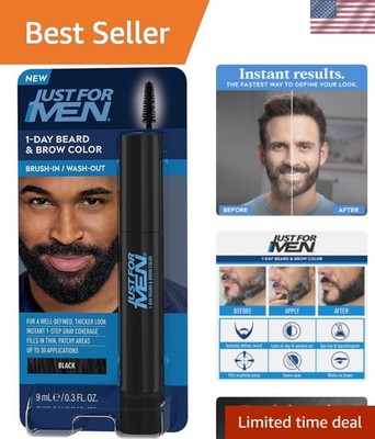 1-Day Beard & Brow Color - Temporary Dye-Free Solution, 30 Applications, Black
