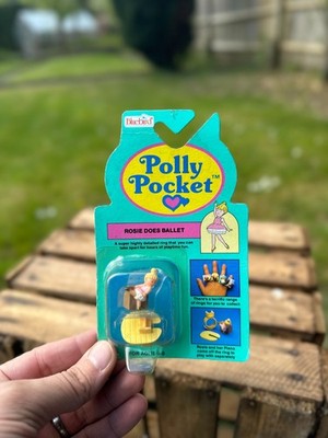 ULTRA RARE 1991 Polly Pocket Rosie Does Ballet Ring - Tiny World Bluebird - MOC