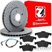 Zimmermann Sport Bremsscheiben + BelÄGe Hinten Passend FüR Jaguar XK II 2 X150