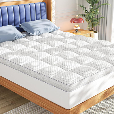 Queen Mattress Topper 3 Inch Thick Mattress Pad, Plush Pillow Top Bed Cover with