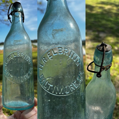 H. R. ELBRING BALTIMORE MD Beer Bottle with METAL STOPPER