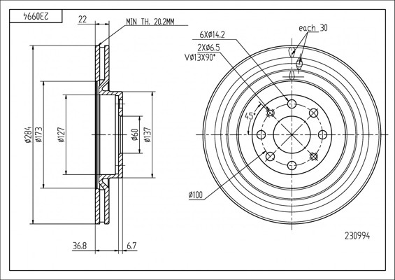 Hart Tarcze III 2X Bremsscheiben Ø 284 BelüFtet FüR Opel Adam Corsa D Van Fiat-image