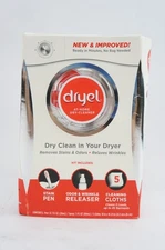 New In Damaged Box Dryel At Home Dry Cleaner Kit W/ Stain Pen 5 Cloths Releaser