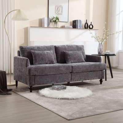 Modern Loveseat Sofa 2-Seater Upholstered Couch w/ Wood feet for Living Room