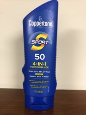 Coppertone Sport 4-in-1 Performance Sunscreen Lotion SPF 50 7 fl oz Exp: 2/27