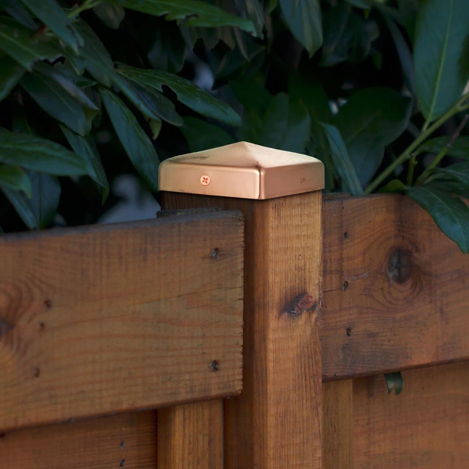 8 Piezas 4x4'' (Real 3.5x3.5'') Tapas de Poste de Cobre Sólido Cerca Pirámide Cubierta C... Foto 2 de 4