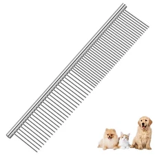 BRILLIRARE Dog Grooming Comb Pet, Stainless Steel Cat Combs with Rounded Teet...