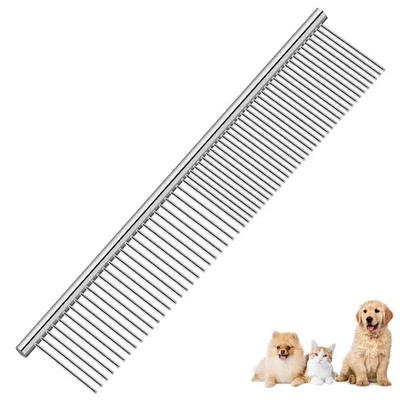 BRILLIRARE Dog Grooming Comb Pet, Stainless Steel Cat Combs with Rounded Teet...