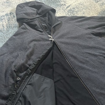 Y2K MiUCCiA PRADA SPORT LiNEA ROSSA HEAVY WOOLEN RiRi FULL ZiP ANTHRACiTE