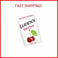 Luden's Wild Cherry Throat Drops | Deliciously Soothing | 30 Drops | 1 Bag