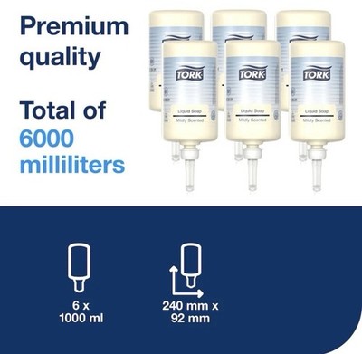Tork milde flüssige Handseife Nachfüller S1 1 Liter (6er Pack) 420501