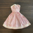 VINTAGE 1960's BARBIE CLONE PINK WHITE STRIPED DRESS OUTFIT